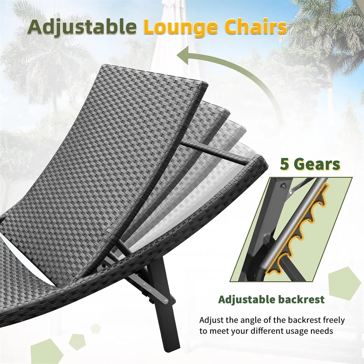 lounge chairs for outside 3 pieces patio adjustable chaise lounge outdoor wicker lounge chairs set of 2 with table folding chai