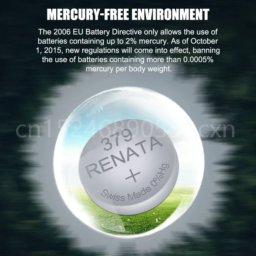 Renata 379 SR521SW AG0 D379 SR63 V379 1.55V แบตเตอรี่เงินออกไซด์สําหรับนาฬิกาของเล่นกล้องนาฬิกาปลุก Swiss Made ปุ่มเซลล์