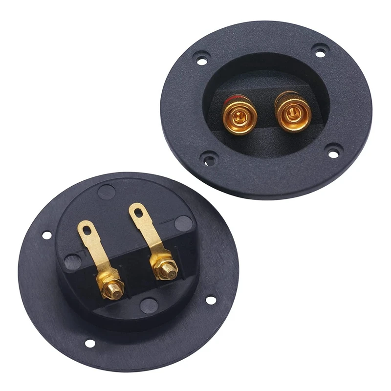 

30 Pcs DIY Home Car Stereo 2-Way Speaker Box Terminal Binding Post Round Spring Cup Connectors Subwoofer Plugs (Black)