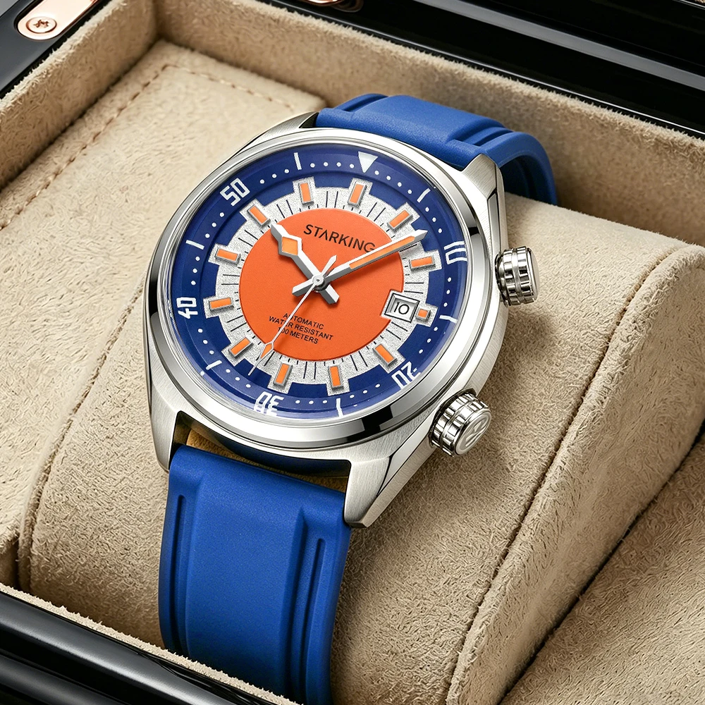 Montre de plongée automatique mécanique pour homme STARKING 8215, sport, loisirs, étanche, affichage de la date lumineux