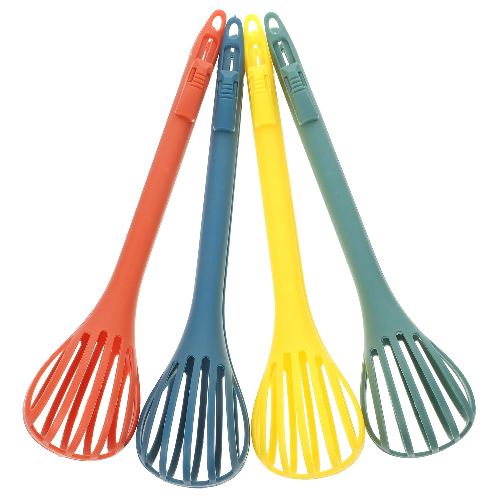 

4 Pcs PP Kitchen Whisks Egg Beater Small Dough Mixer Salad Utensil Plastic Cooking Tools Pasta Tongs Bread Clip Easy Clean