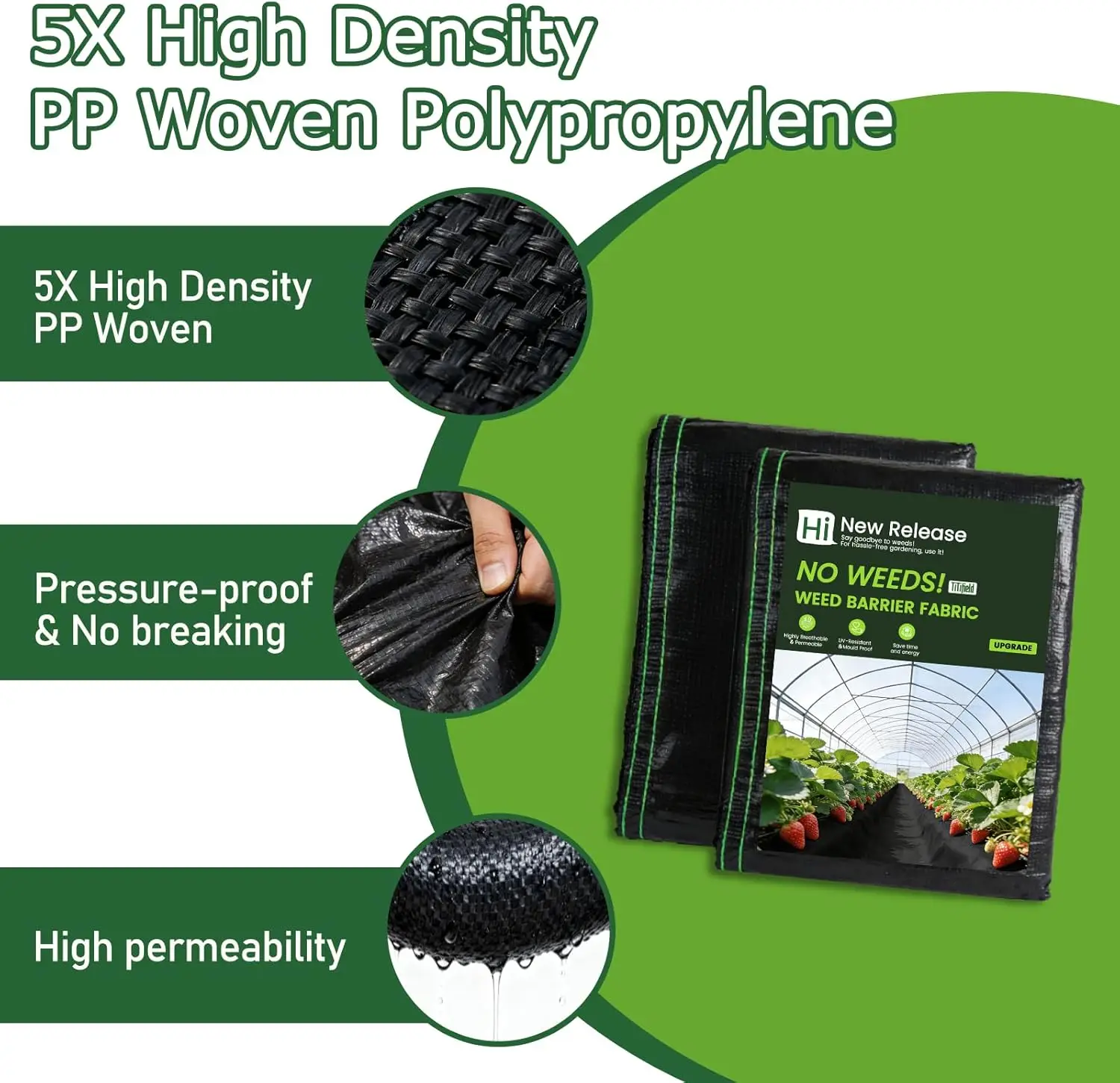 Garden Weed Barrier Landscape   ,4FTx100FT Weed Block    Heavy Duty 3.2OZ,Woven Mulch for Landscaping Ground Cover Weed