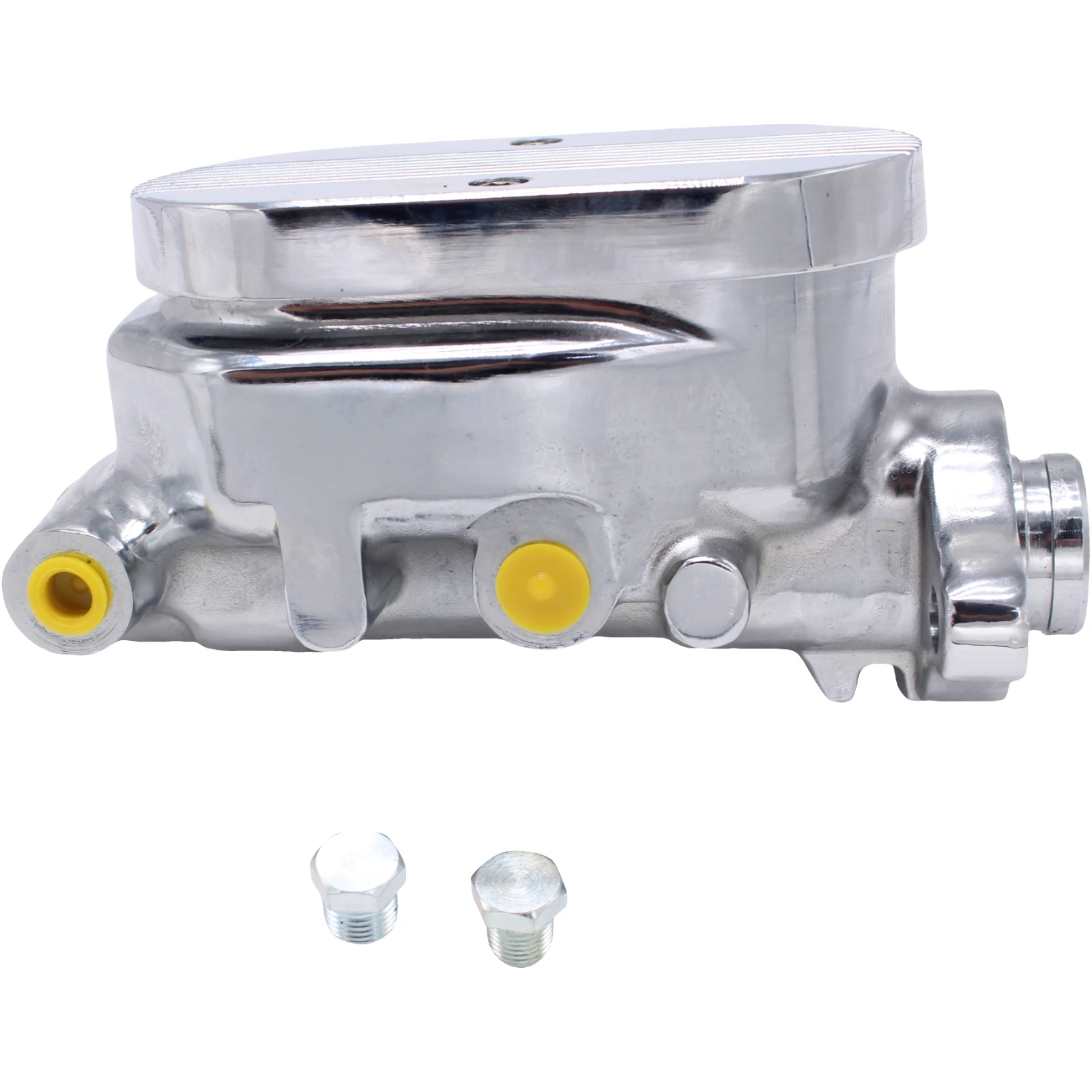 SI-AT59022 SINOCMP 1 قطعة أسطوانة الفرامل المسطحة الكروم 1 "تتحمل 9/16" و 1/2 "منافذ مزدوجة لمحرك GM كورفيت اكسسوارات السيارات