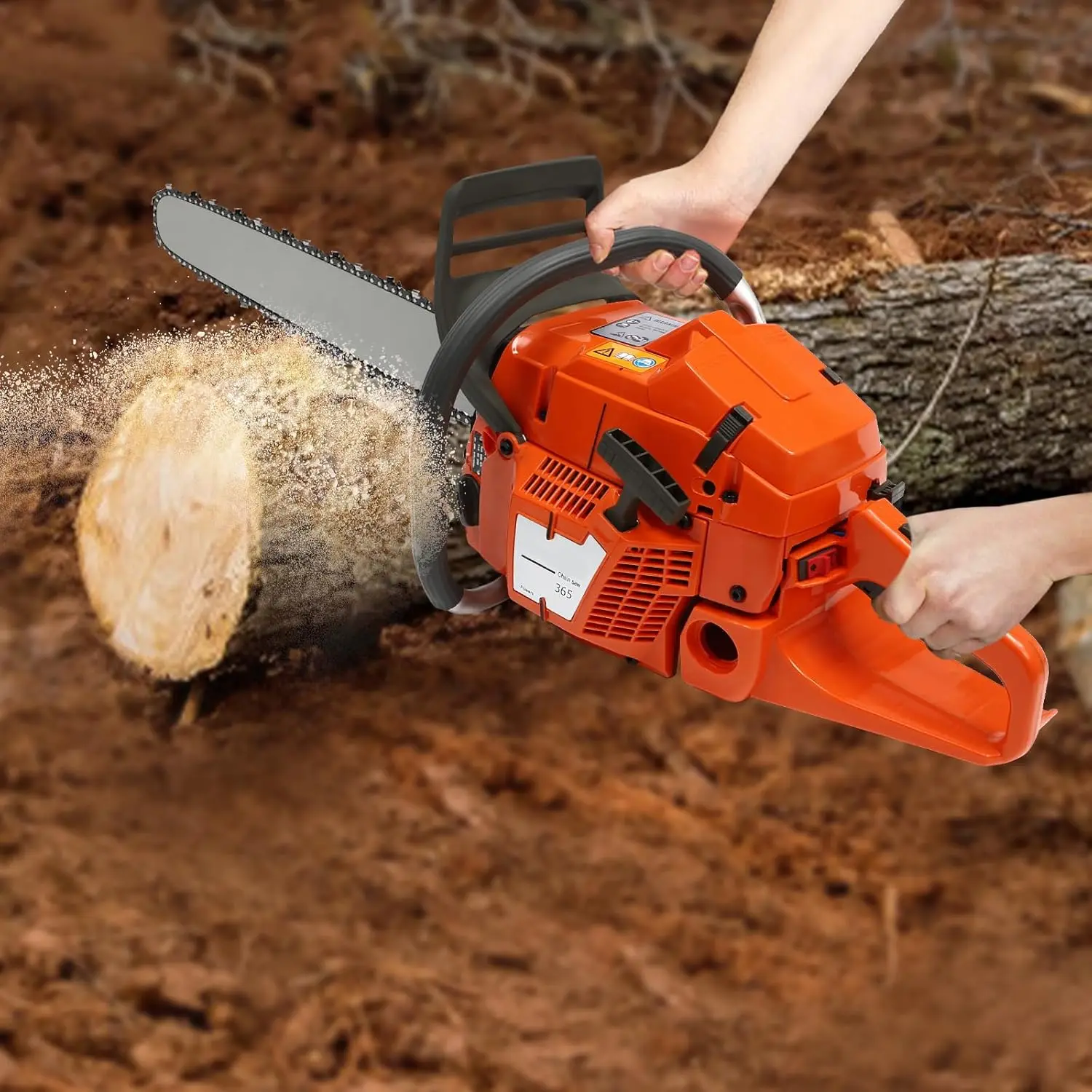 24In Gas Chainsaw 65Cc 2-Cycle Gasoline Chainsaw Cordless Handheld Petrol Chain Saws Wood Cutting Machine For Cutting Wood