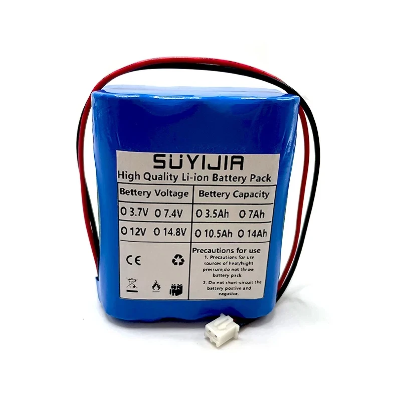 Original 12V 3S2P 11.1V/12.6V 6600mAh 18650 rechargeable lithium-ion battery with 5A BMS for LED light backup power supply, etc