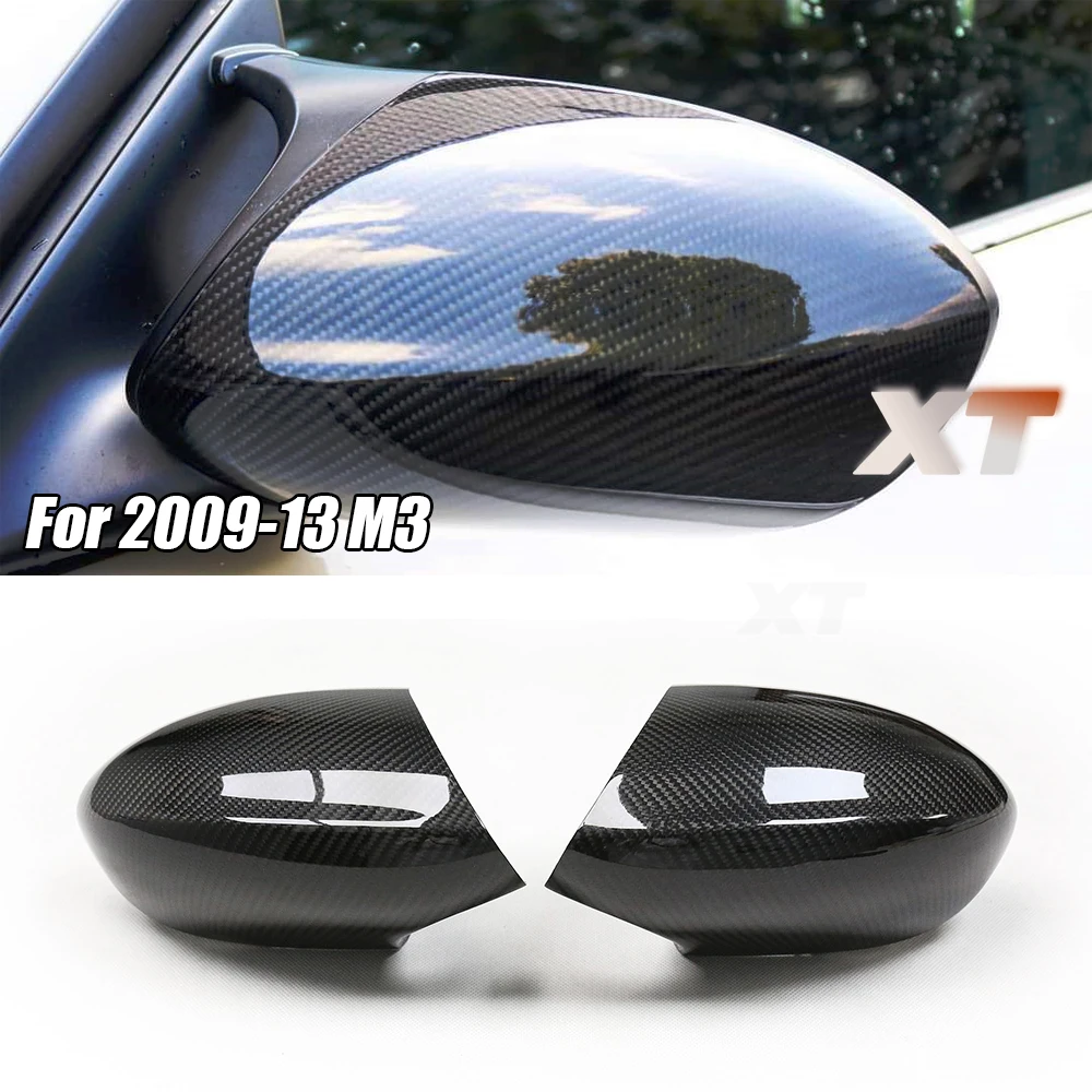 

For BMW 2009-13 E90 E92 E93 M3 1 Ser M Coupe Real Dry Carbon Fiber Mirror Cover Side Rear View Caps Replacement Clips Matt