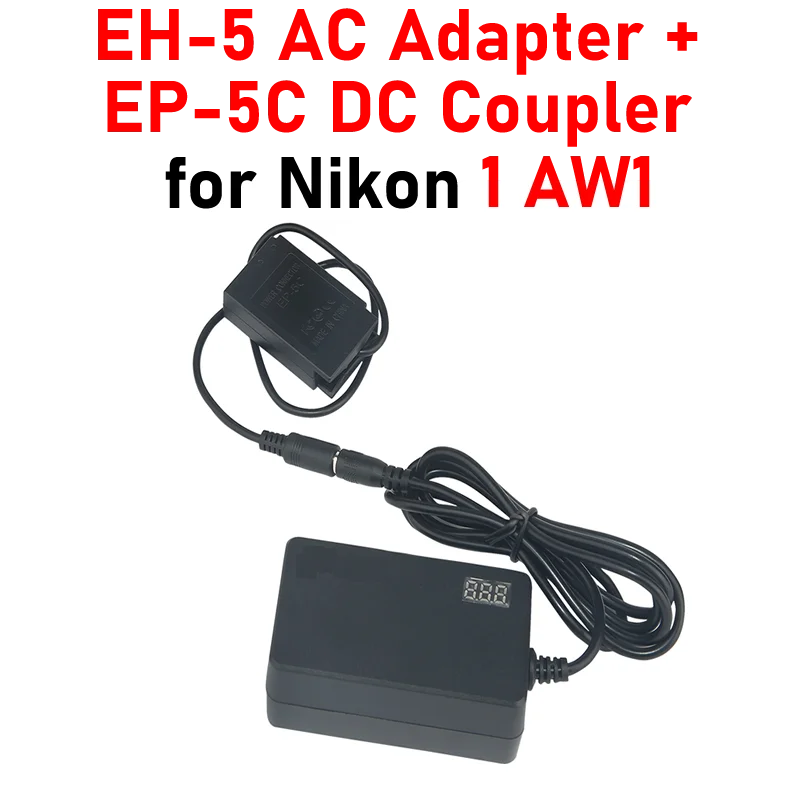 

1 AW1 Power Kit EH-5 LED Display AC Adapter+EP-5C Power Connector DC Coupler for Nikon 1 AW1 DC Coupler