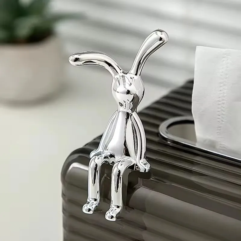 2PC Long-Eared Rabbit Double Statue Cartoon Decoration Accessories Living Room Bedroom Car Decoration Desktop Decorative Ornamet image 5