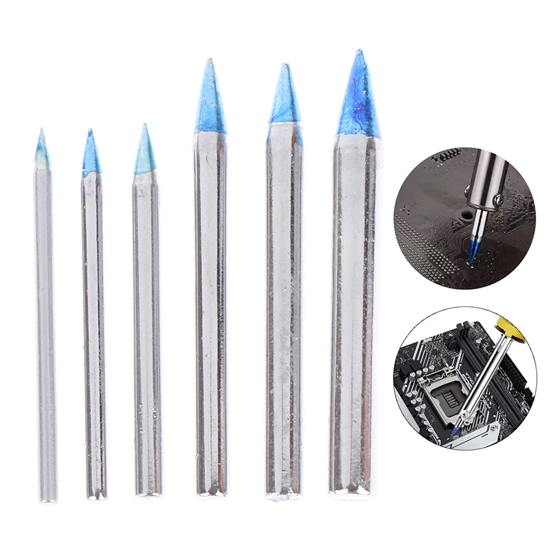 External Heat Soldering Iron Lead-Free Station Solder Tools Soldering Iron Tips Blue Pointed Welding Tips 30/40/60/80/100/150W