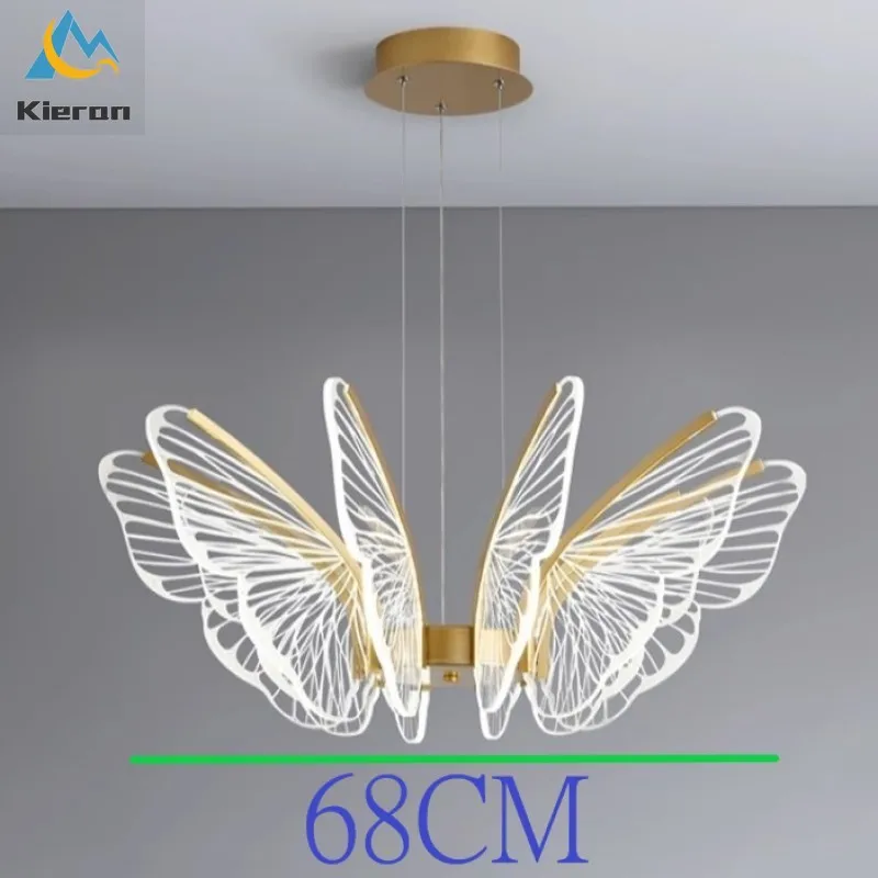 Imagem -06 - Modern Butterfly Led Chandelier Quarto e Banheiro Restaurante Wing Lâmpadas Pendent Decoração da Sala Libélula Luzes Pendent Nórdico