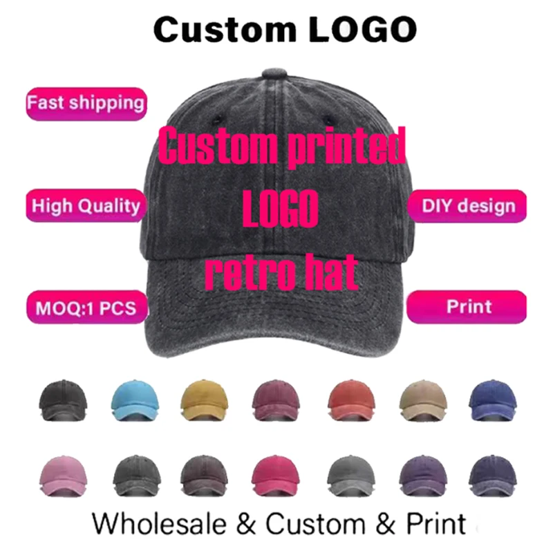 Customized baseball cap fashion DIY letter hat, suitable for both men and women, made of cotton material, LOGO wholesale