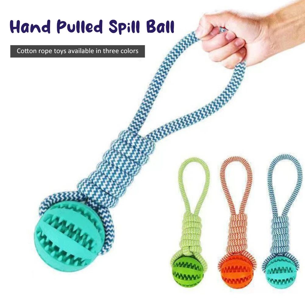 

Dog Toys Rubber Leaking Balls with Rope Interactive For Large Small Dogs Chewing Bite Resistant Toys Pet Treat Balls Pet Supplie