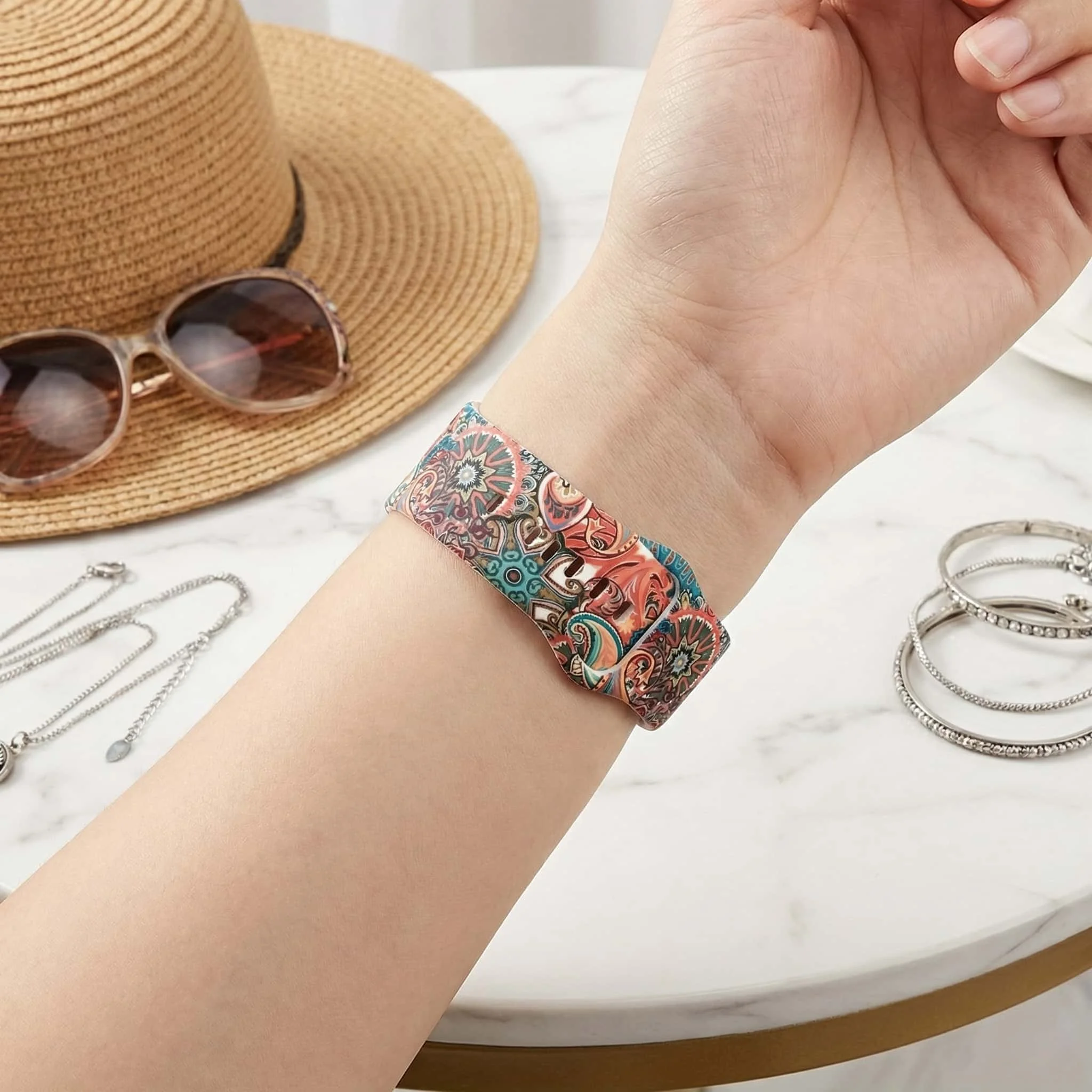 Leopardmuster-Armband für Apple Watch, 46 mm, 42 mm, 38 mm, 49 mm, 41 mm, 45 mm, 40 mm, 44 mm, Silikonarmband, iWatch Series 12, 11, 10, 9, 8, 7, 6, 5, 4, SE. – Detail 38