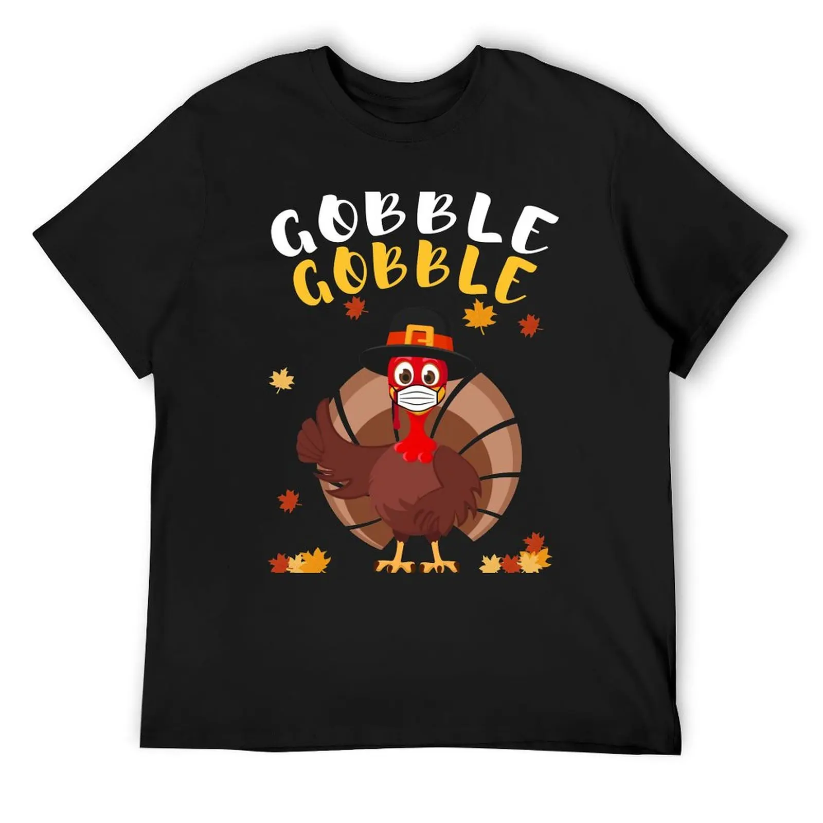 Gobble Funny Thanksgiving Turkey Face Mask Boys Girls Gift T-Shirt vintage t shirts vintage anime shirt compression shirt men