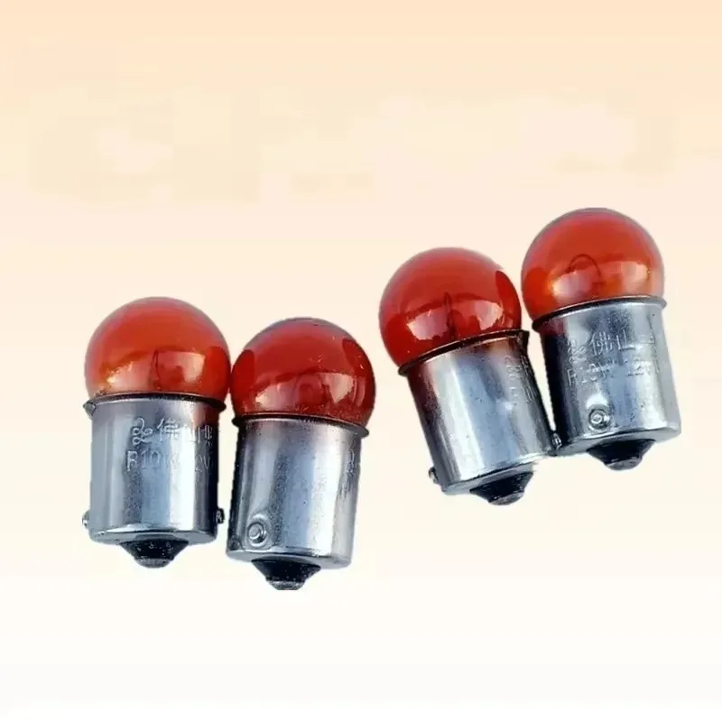 2025 New 10pcs for BA15S 12V 10W Motorcycle Replace Lamp Motor ATV Motorbike Scooter Turn Signals Light Bulb Orange