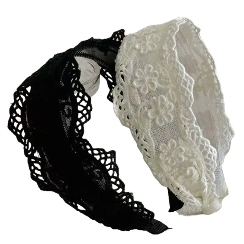 Neue Niedliche Elegante Weiße Spitzen-Haarbänder Stirnband für Frauen und Kinder Scrunchies Haarreif Haarschmuck Kopfschmuck Ornament – Detail 7