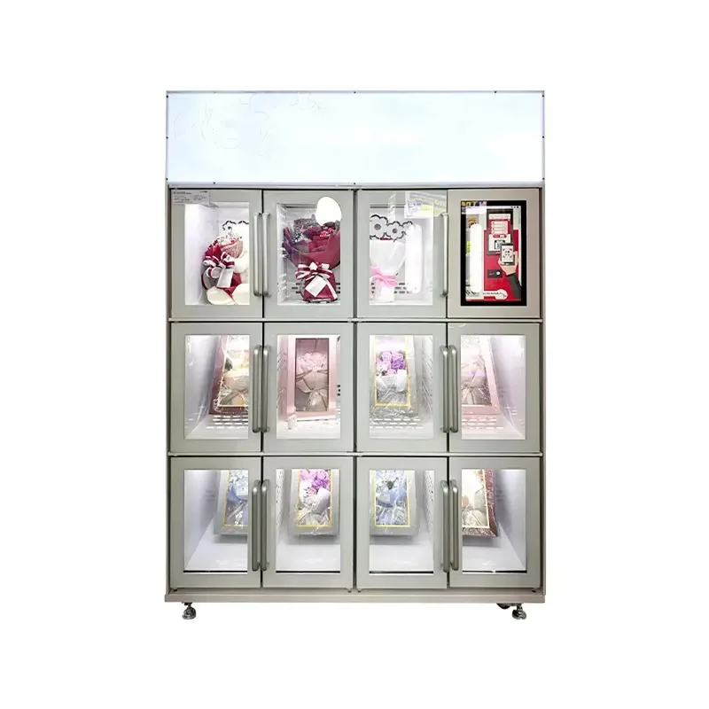 Cashless Payment Commercial Qr Code Operated Preserved Flower Vending Machine