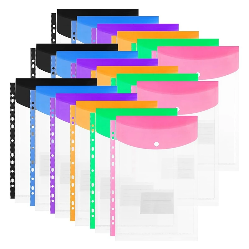 

NEW_Binder Pocket Organizer Folders, 11 Holes Expandable Binder Folders