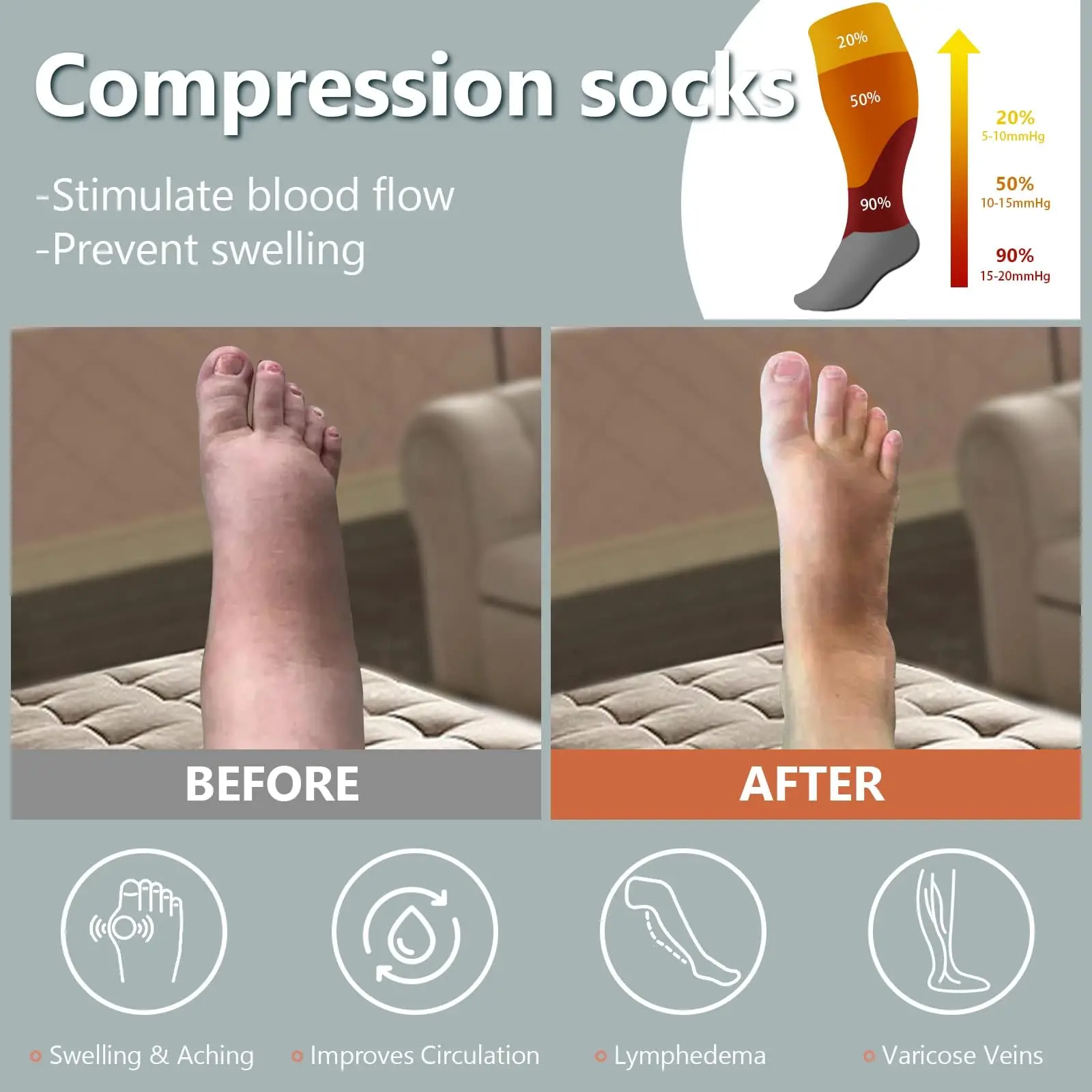 Unisex Plus-Size Compression Socks Suitable for Daily Sports and Various Other Scenarios, Including Wide Calf and Knee-High Open-Toe Compression Socks