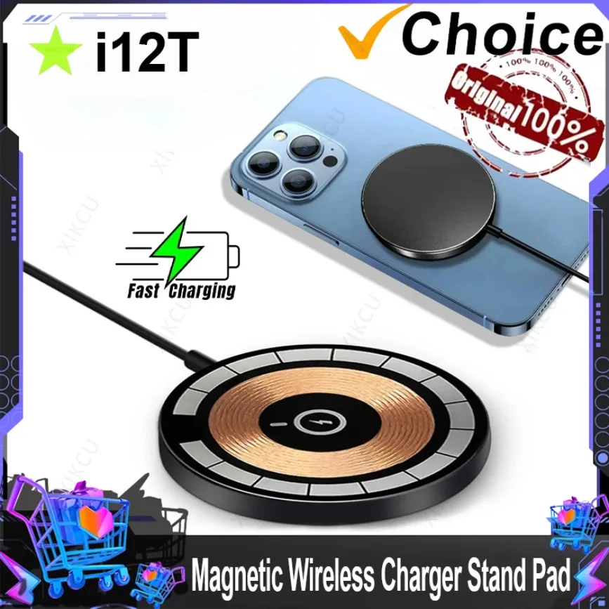 

Magnetic Wireless Charger Stand Pad For Magsafe iPhone 17/16 Pro Max 15 14 13 12 Samsung AiPods 4 Pro 3 Fast Charging Station