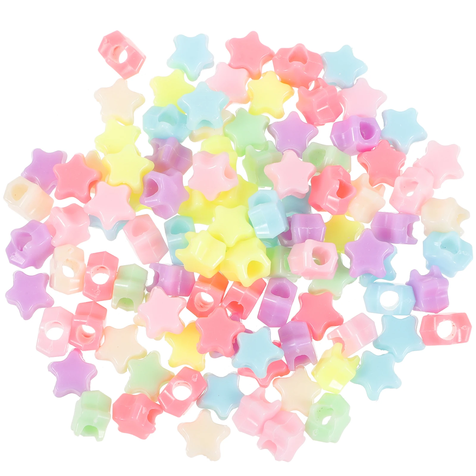 

500 Pcs Big Hole Star Bead Bulk Loose Spacer Jewelry Beads Bracelet Charms for Making
