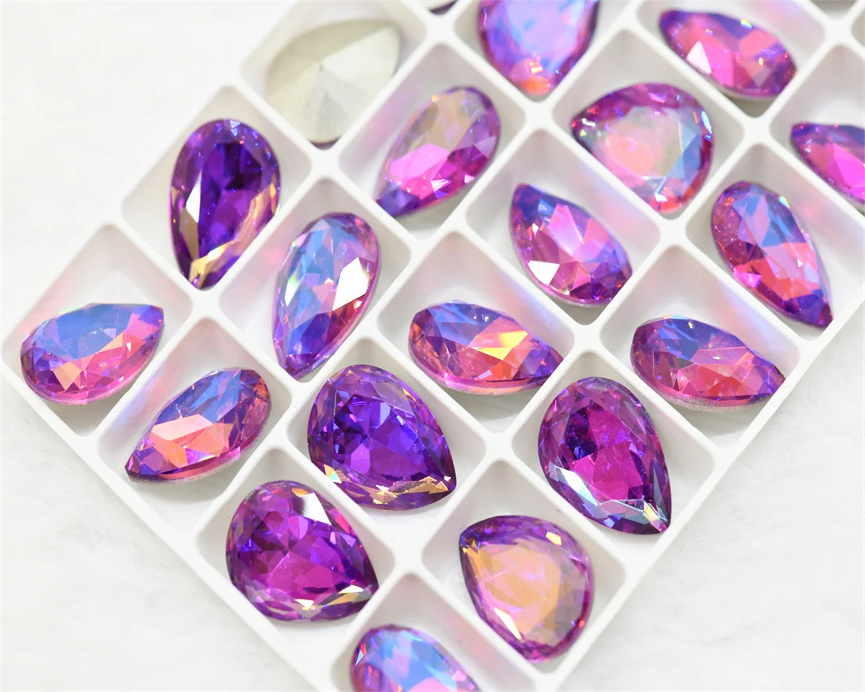 K9  purple colorful  glass rhinestones Pointback Drop square heart round Bag Jewelry Decoration crystals for needlework for Diy