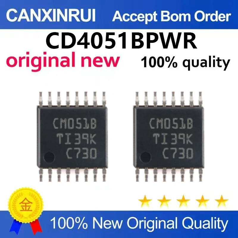 （5pcs-100pcs）Original genuine CD4051BPWR silk screen CM051B TSSOP-16 single channel 8-channel analog multiplexing
