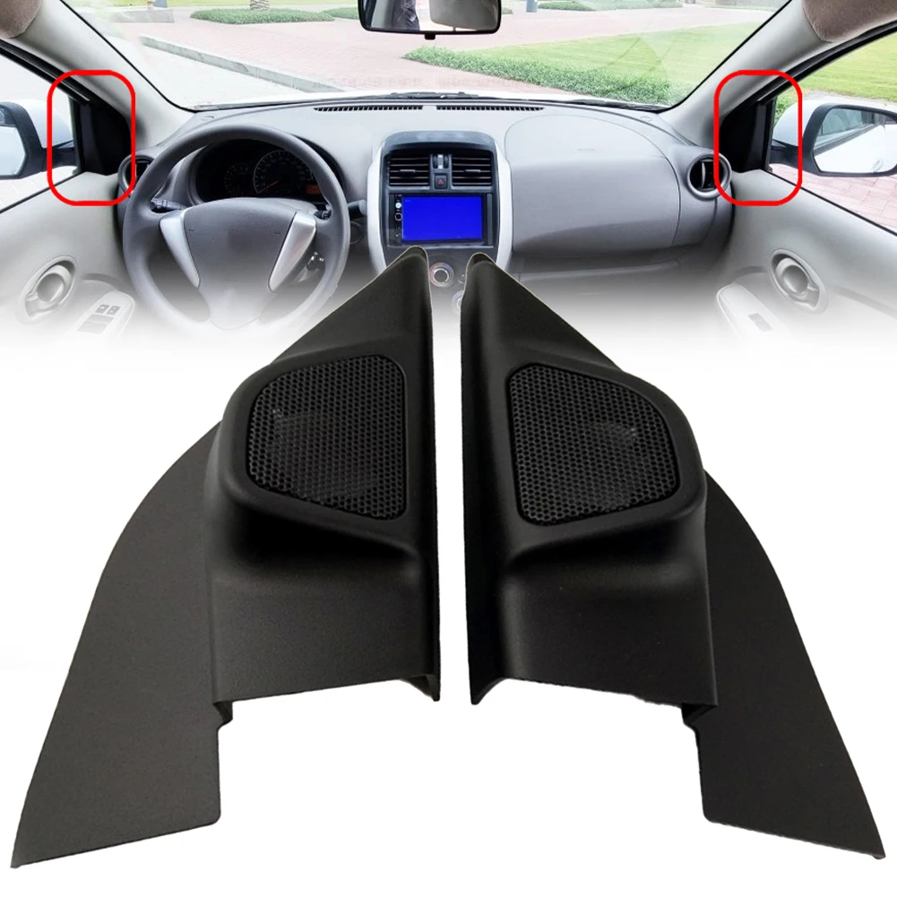 Couvercle de haut-parleur de pilier A Audio Triangle de porte de voiture, 2 pièces, pour Nissan Sunny 2010 – 2019, Installation directe, pièce intérieure de remplacement pour chat