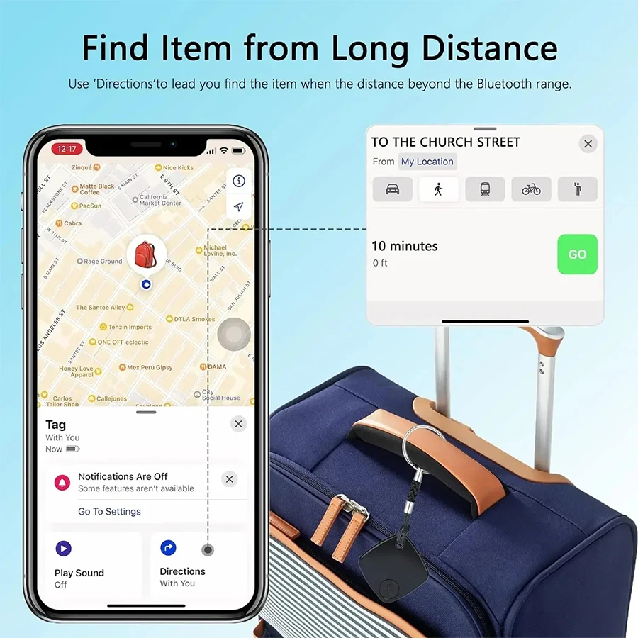 IOS 안드로이드 스마트 태그 GPS 트래커 글로벌 로케이터 블루투스 분실 방지 장치 아이폰용 구글 수하물 애완동물 자동차 키 찾기 썸네일 4