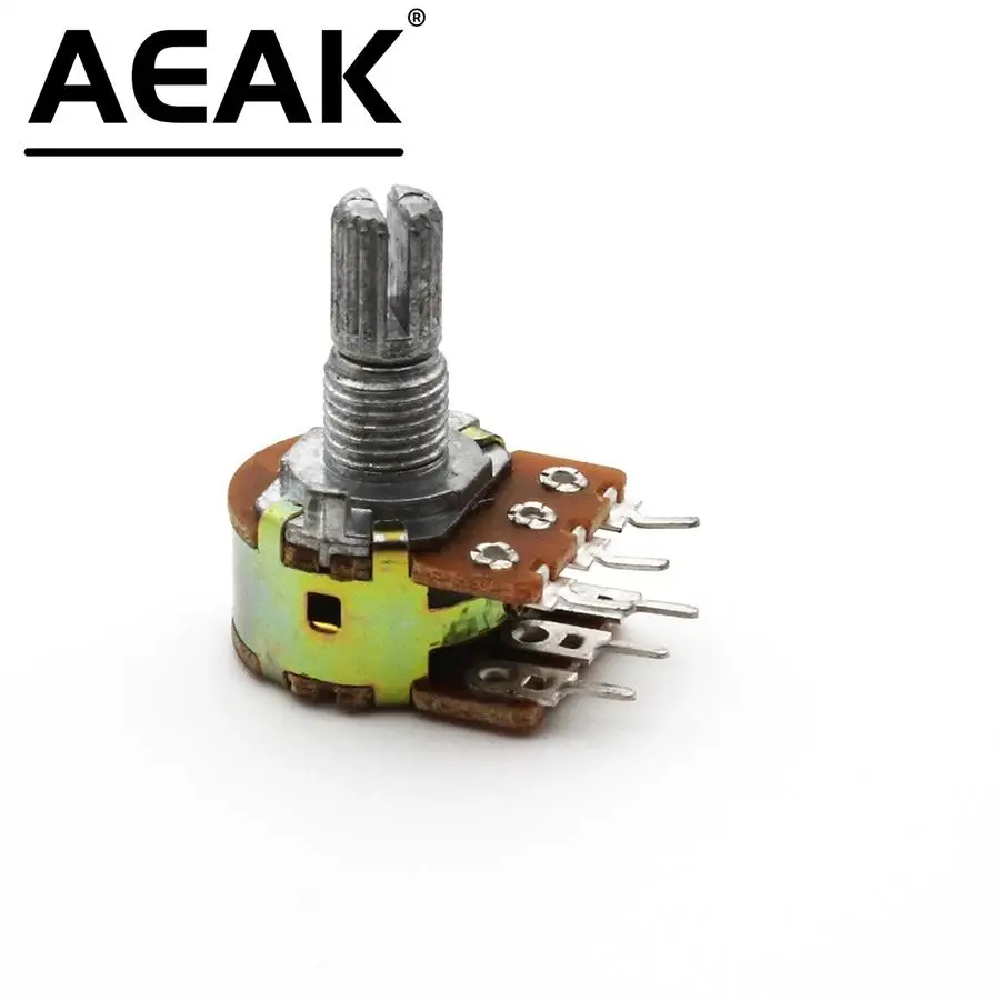 WH148 Dual Stereo Potentiometer Pot B10K 50K Ohm R Linear shaft 15mm 15 shaft =15 6Pin Shaft WH148 Amplifier