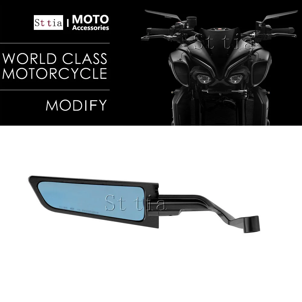 Neuer 2025, Motorrad-Aluminium-Rückspiegel, passend für Yamaha MT-03 MT-07 MT-09 MT-10 2013–2024, Windflügel-Rückspiegel