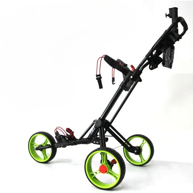 Folding Aluminum Alloy Golf Trolley Multifunctional Foldable Golf Pull Cart With Three Wheels Bottle Holder Umbrella Bracket