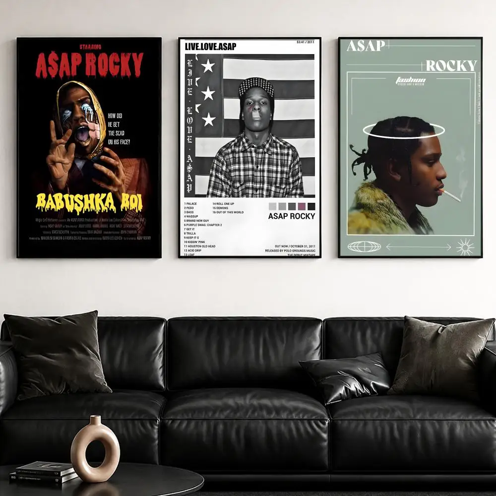 Auffälliges A-A$AP RockyS-Poster, selbstklebend, stilvoller Kunstdruck, Poster für die Wanddekoration zu Hause