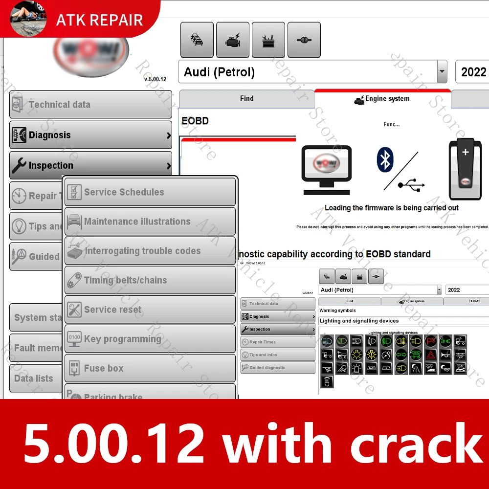 Diagnosing W-O-W Wu-rth Snooper 5.00.8 R2/5.00.12 with crack Software Name Via Bluetooth Resetting Service intervals EOBD ETC