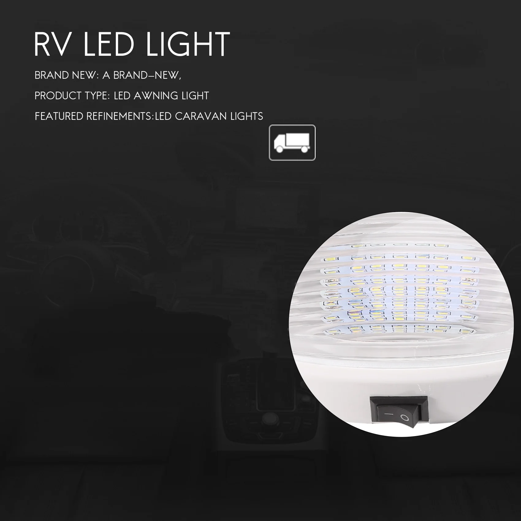 A45F-12V luz LED con interruptor caravana autocaravana barco toldo anexo túnel bota