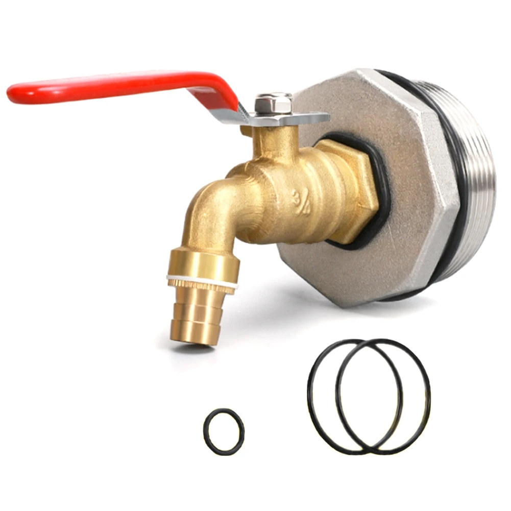 

IBC Ton Barrel Valve Adapter 304 Stainless Steel Core 2 Inch to 6 Tap 3/4 Brass Faucet Garden Water Connectors, A