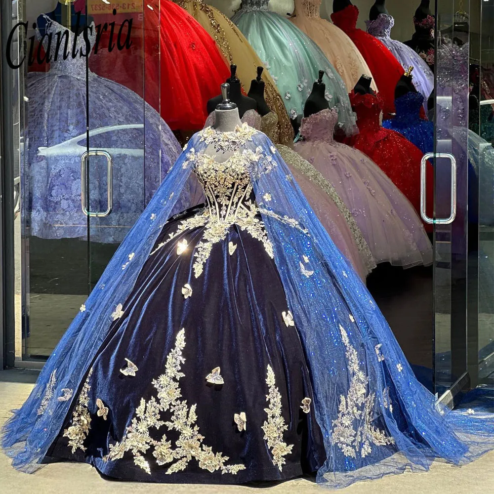 Royal Blue Quinceanera Dresses Mexican Off the Shoulder Ball Gown Princess Long Sweet 16 Prom Dress 15 year