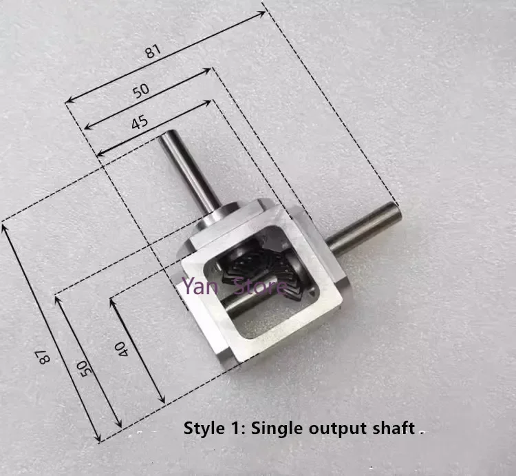 1:1 Cross Commutator Right Angle Drive Gearbox 1M 20T 8MM Spiral Bevel Gear Reducer