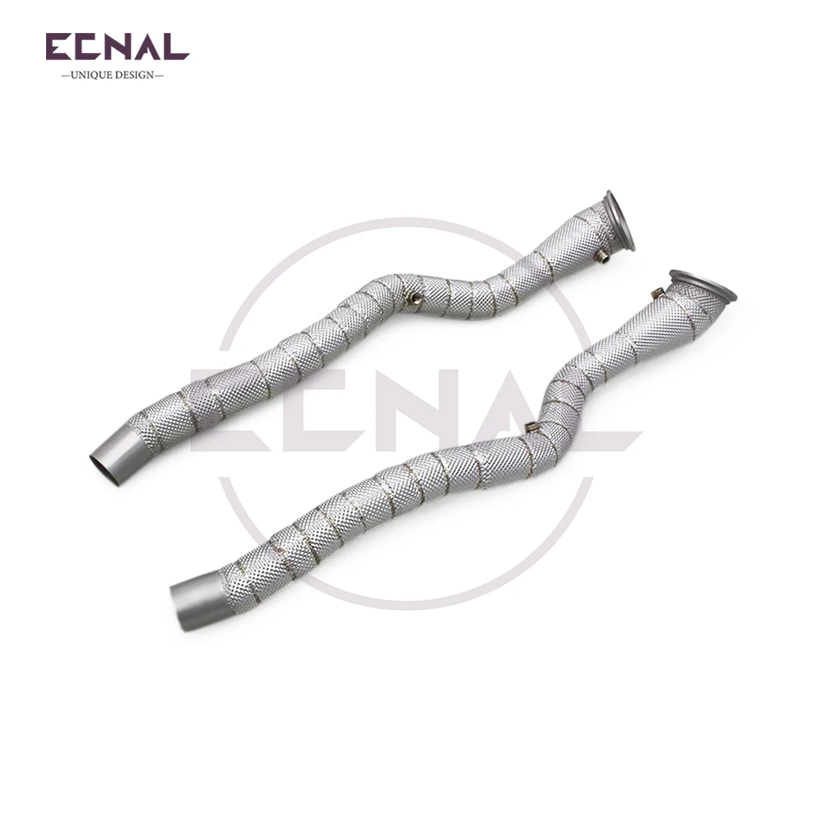 Ecnal Exhaust Downpipe for Ferrari gtc4 lusso 3.9T 2017+ High Performance SS304 Exhaust Pipe System with Catalytic Converter