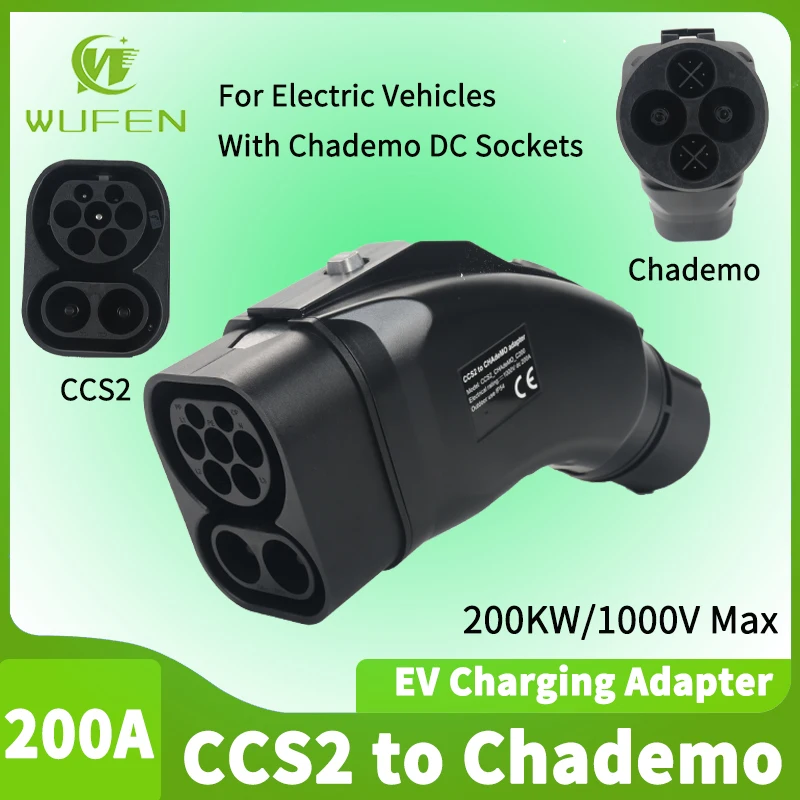 

Преобразователь постоянного тока WUFEN CCS2 в CHAdeMO 200A, 200 кВт, 1000 В, разъем зарядного устройства для электромобилей для Honda Nissan Toyota и других автомобилей