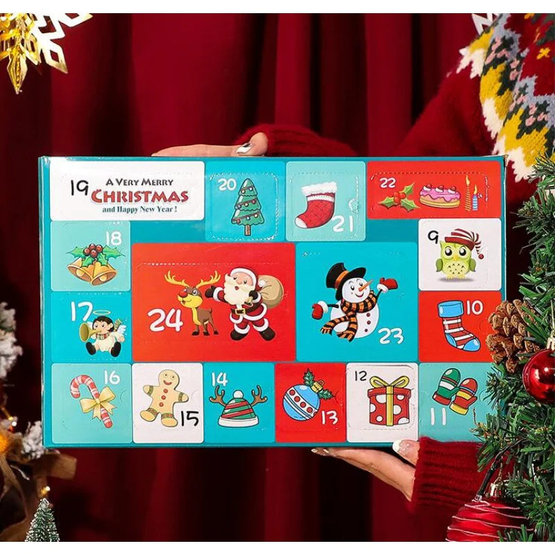 Op Maat Gemaakte Productpromotionele Nieuwjaarsaftelling Adventkalender Geschenkblinde Doos Met Blisterpakketprint