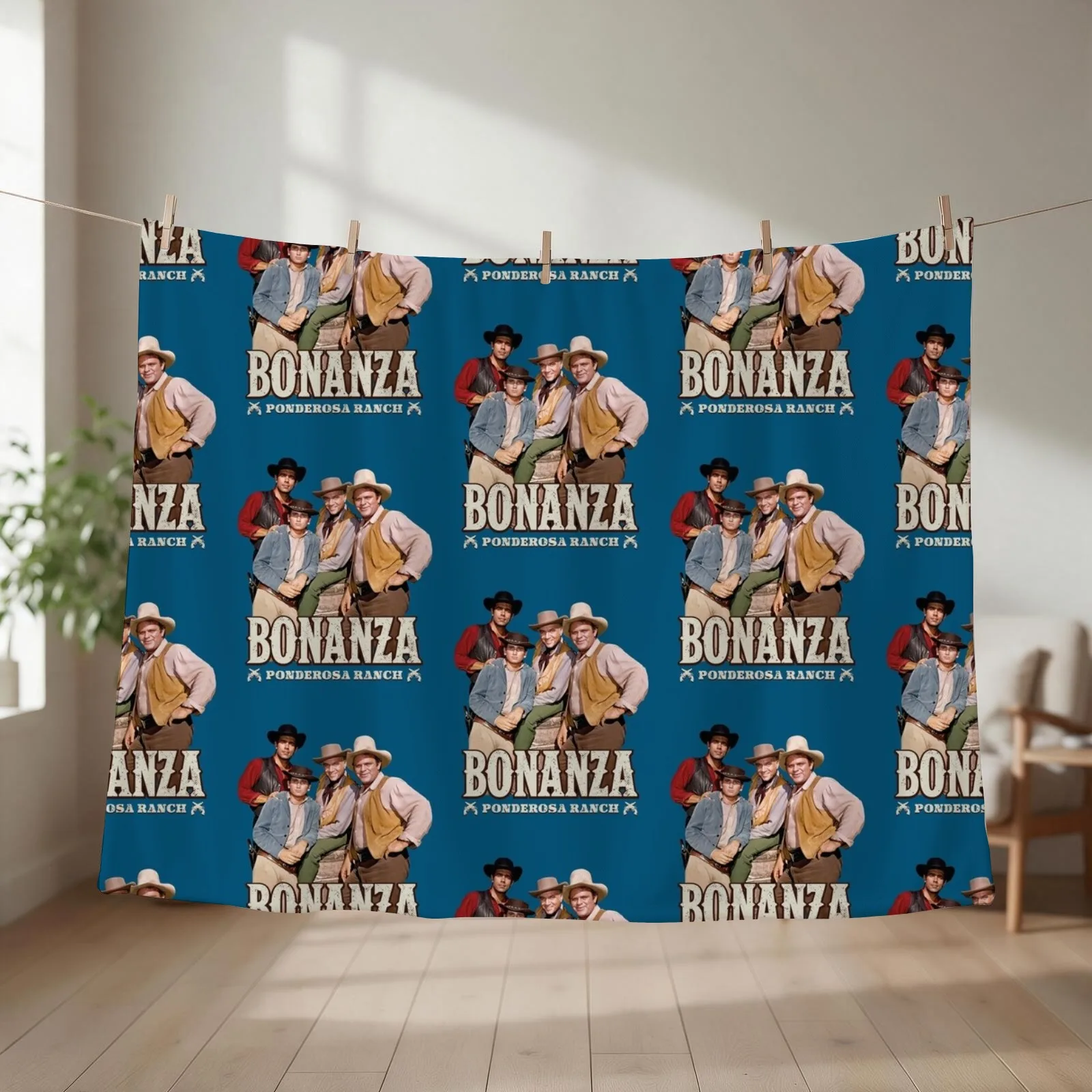 BONANZA / PONDEROSA RANCH Throw Blanket couch cozy soft plush fuzzy picnic outdoor blanket
