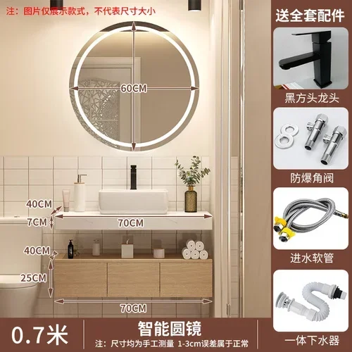 YS-8 Balcony Ceramic Integrated Bathroom Toilet Small Apartment Wash Basin Cabinet Washstand