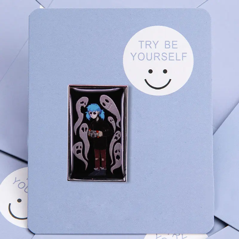 High Quality Horror Game  Enamel Pin Indie Adventure Game Sally Face Badge Women\'s Brooch Lapel Pin Halloween Clothes Accessorie