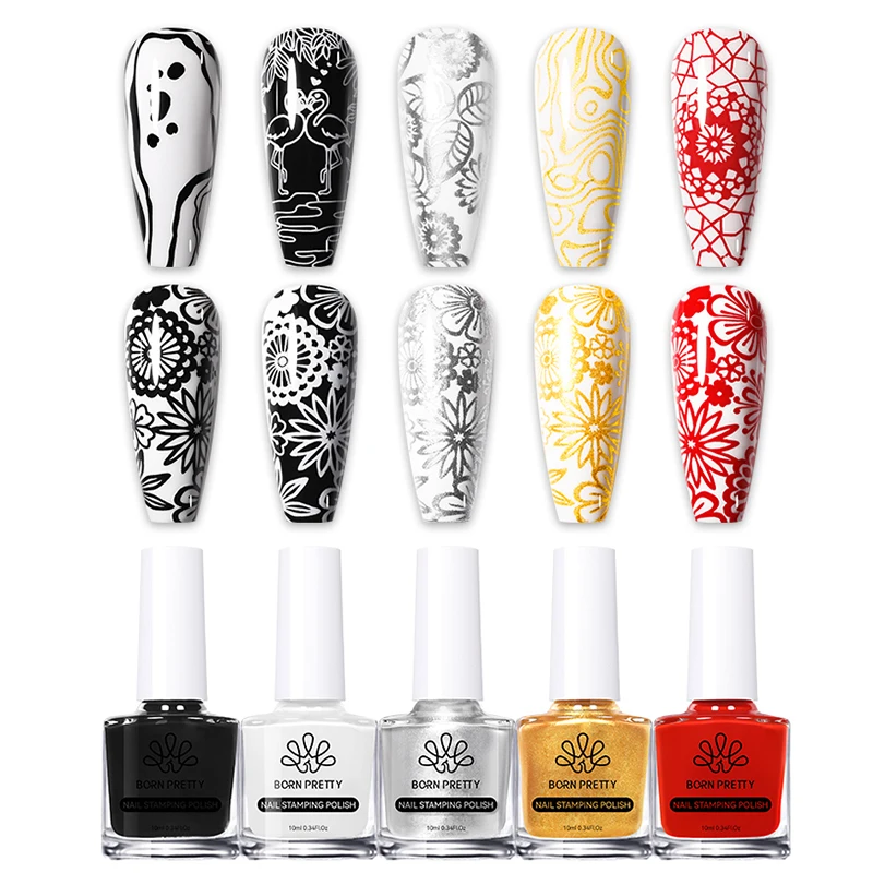 BORN PRETTY 10ml Stamping Polish Colorful Stamp Varnish Nail Art Stamping Plate Printing Polish varnish No Smudge Top Coat Oil