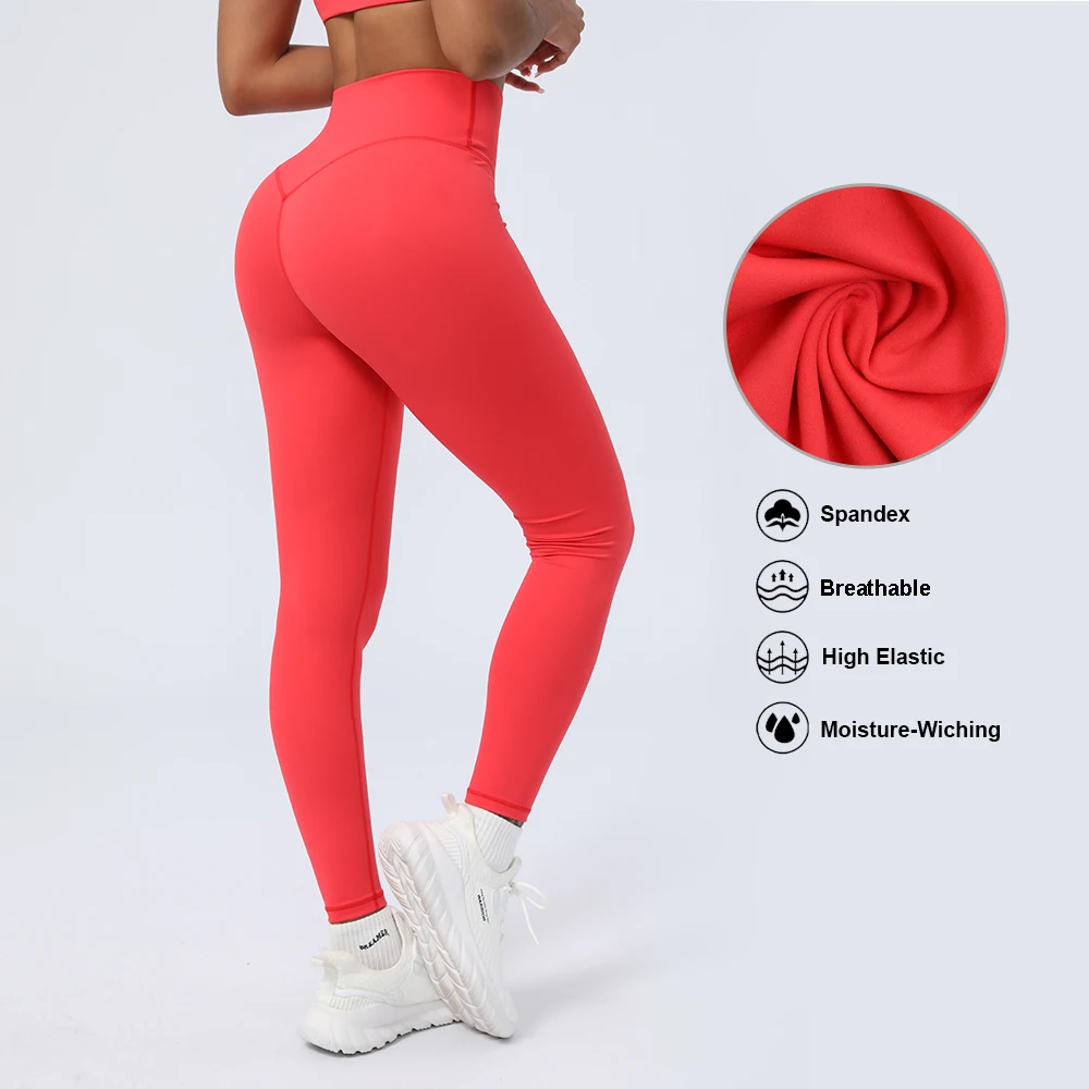 Women Fitness Fold Leggings Without Front Seam Running Yoga Pants Lifting Buttocks Workout Tights