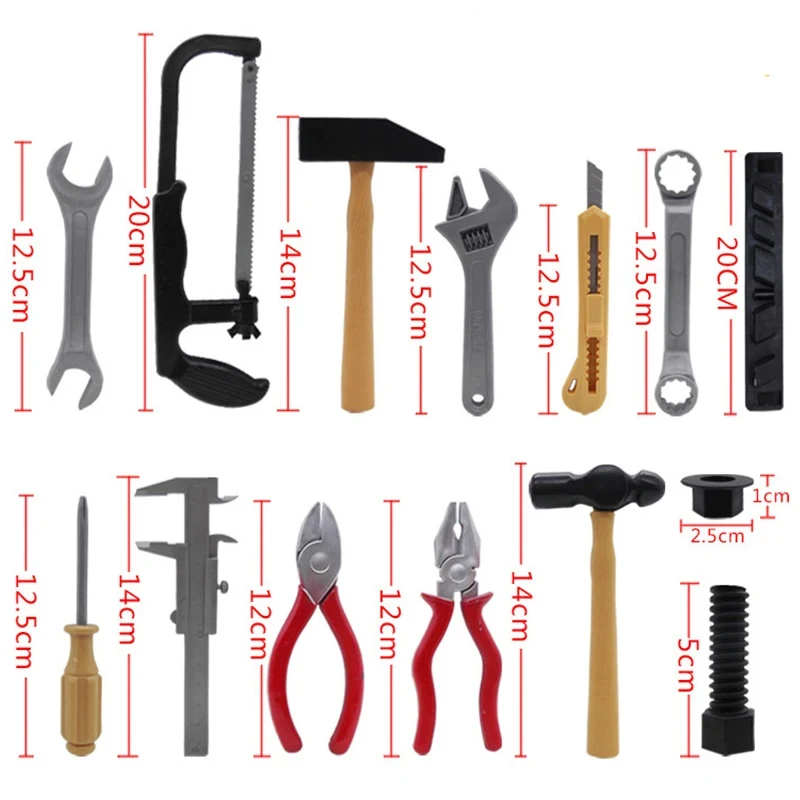 Kids Simulation Repair Tools Toys for Boy Safe Plastic Children Maintenance Tools Screwdriver Hammer Tongs Pretend Play Toy TMZ