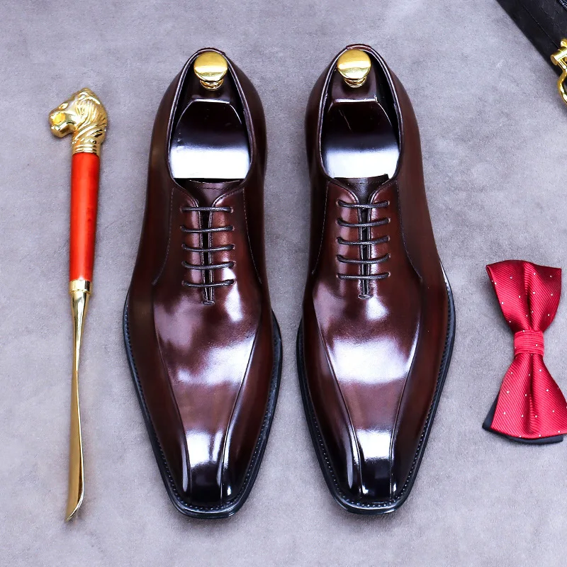 Genuine Leather Business Formal Men\'s Shoes New British Style Soft Cowhide Men\'s Groom\'s Wedding Leather Shoes Men\'s Derby Shoes