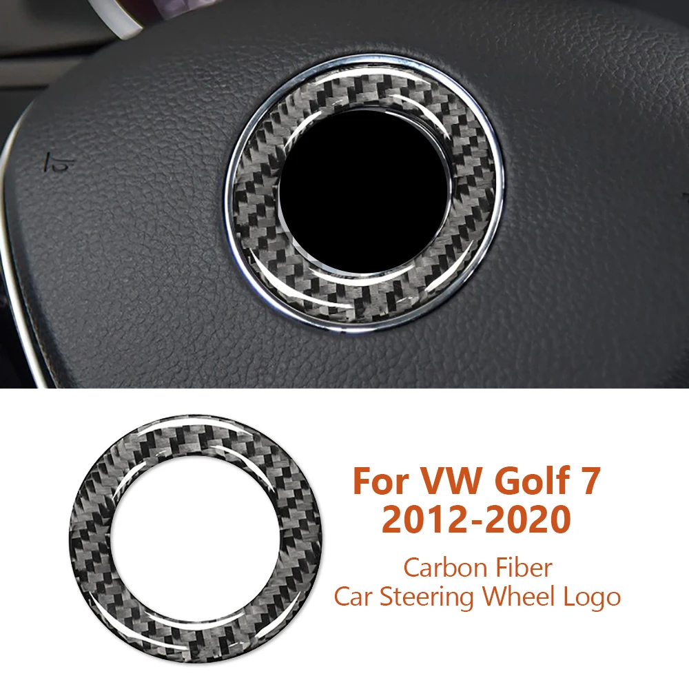 

For Volkswagen VW Golf 7 2012-2020 Car-Styling Carbon Fiber Car Steering Wheel Logo Decorative Stickers Auto Interior Accesorios