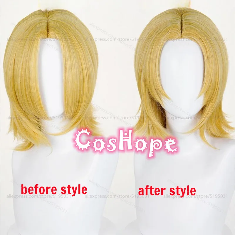 Parrucca cosplay Jonathan Joestar Parrucca corta Joe Kid da 42 cm Johnny Joestar Cosplay Parrucca sintetica resistente al calore per costume di Halloween